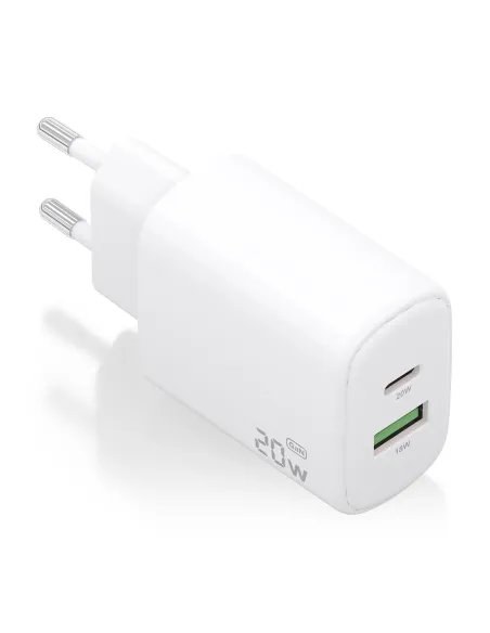 AISENS Cargador GaN 20W, 1xUSB-C PD3.0, 1xUSB-A QC3.0, Blanco AISENS Cargador GaN 20W, 1xUSB-C PD3.0, 1xUSB-A QC3.0, Blanco