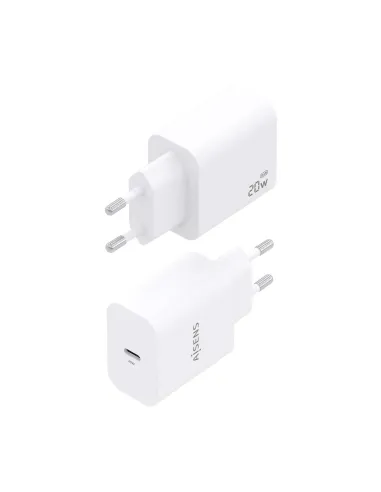 AISENS Cargador GaN 20W, 1xUSB-C PD3.0, Blanco