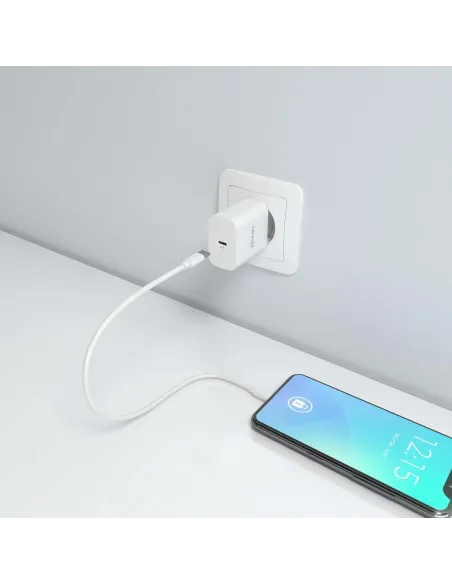 AISENS Cargador GaN 20W, 1xUSB-C PD3.0, Blanco