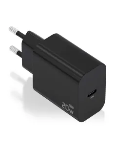 AISENS Cargador GaN 20W, 1xUSB-C PD3.0, Negro