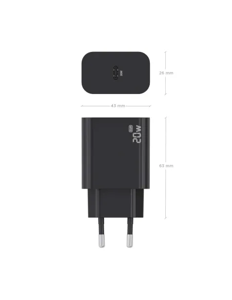 AISENS Cargador GaN 20W, 1xUSB-C PD3.0, Negro AISENS Cargador GaN 20W, 1xUSB-C PD3.0, Negro