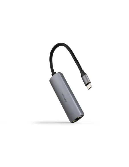 Nanocable Adaptador USB-C 3.1 a RJ45, con PD 100W, USB-C M, Aluminio, Color Gris, 18 cm