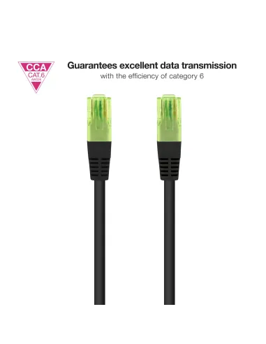 Nanocable Cable de Red Latiguillo RJ45 CAT.6 UTP AWG26 CCA, Negro, 25 m