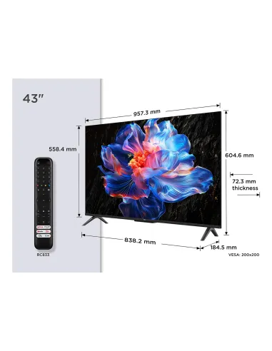 TCL P6K 43P6K Televisor 109,2 cm (43") 4K Ultra HD Smart TV Wifi Metálico