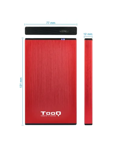 TooQ TQE-2527R caja para disco duro externo Caja de disco duro (HDD) Negro, Rojo 2.5"