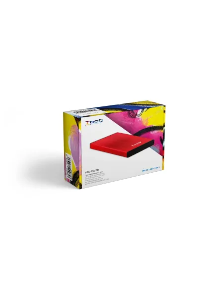 TooQ TQE-2527R caja para disco duro externo Caja de disco duro (HDD) Negro, Rojo 2.5"