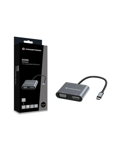 Conceptronic DONN16G Alámbrico USB 3.2 Gen 1 (3.1 Gen 1) Type-C Gris