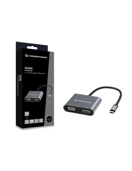 Conceptronic DONN16G Alámbrico USB 3.2 Gen 1 (3.1 Gen 1) Type-C Gris