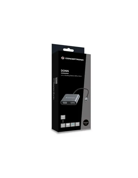 Conceptronic DONN16G Alámbrico USB 3.2 Gen 1 (3.1 Gen 1) Type-C Gris