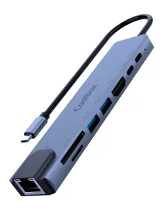 CoolBox MINIDOCK C81 ALUMINIO USB-C A HDMI 4K 2xUSB-A PD 100W USB-C SD MICROSD RJ45