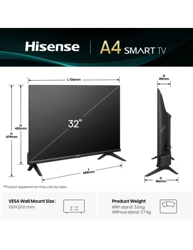 Hisense 32A4Q 81,3 cm (32") HD Smart TV Wifi Negro