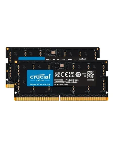 Memoria ram ddr5 64gb 2x32gb crucial - sodimm - 4800 mhz - pce - 38400 - cl40