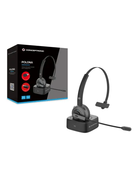 Conceptronic POLONA03BDA auricular y casco Auriculares Inalámbrico Diadema Oficina Centro de llamadas Bluetooth Base de carga