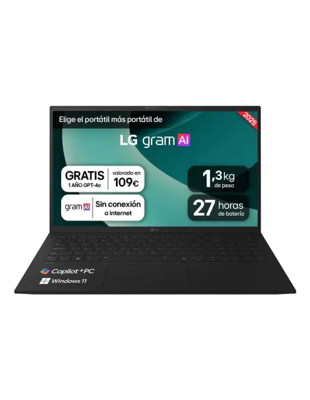 LG Gram 15Z80T-G.AS58B ordenador portatil Copilot+ PC AMD Ryzen AI 5 340 Portátil 38,1 cm (15") Full HD 16 GB LPDDR5-SDRAM 1 TB