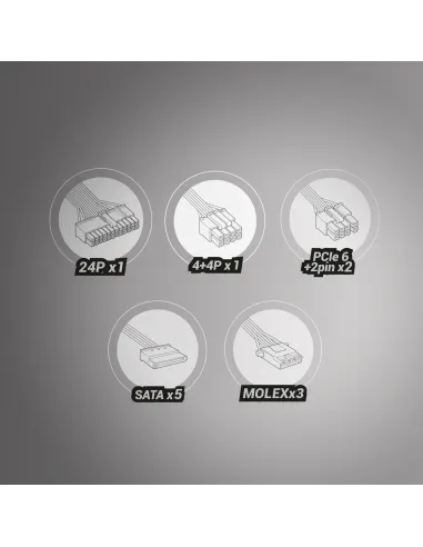 Tacens RADIX VII AG 600S, Fuente Alimentación PC ATX 600W, 10 Años Garantía, 80Plus Silver, 87% Eficiencia, Tecnologías SMD y