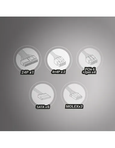 Tacens RADIX VII AG 800S, Fuente Alimentación PC ATX 800W, 10 Años Garantía, 80Plus Silver, 87% Eficiencia, Tecnologías SMD y