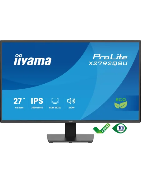 iiyama ProLite X2792QSU-B1 pantalla para PC 68,6 cm (27") 2560 x 1440 Pixeles Quad HD Negro