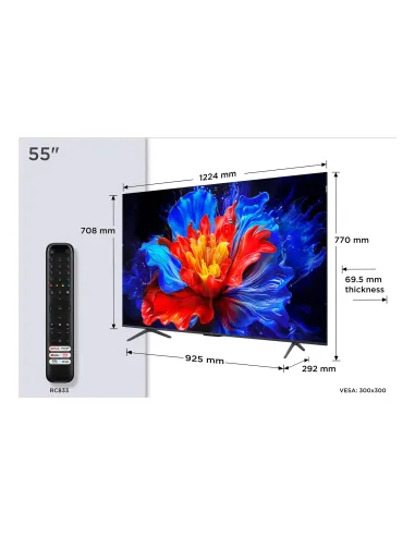 TCL P8K 55P8K Televisor 139,7 cm (55") 4K Ultra HD Smart TV Wifi Metálico 350 cd   m²