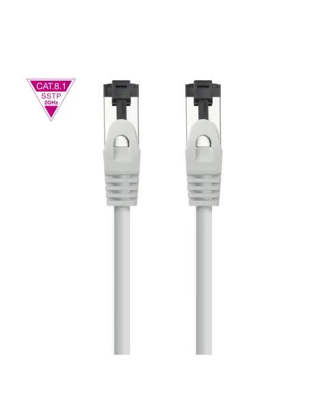 Nanocable Cable de Red Latiguillo Cat.8.1 2GHz LSZH SSTP AWG26, Gris, 0.5 m