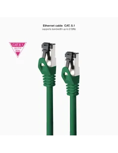 Nanocable Cable de Red Latiguillo Cat.8.1 2GHz LSZH SSTP AWG26, Verde, 25 cm 2