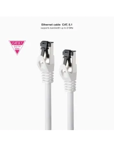 Nanocable Cable de Red Latiguillo Cat.8.1 2GHz LSZH SSTP AWG26, Blanco, 25 cm 2