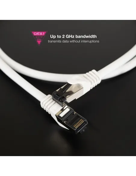 Nanocable Cable de Red Latiguillo Cat.8.1 2GHz LSZH SSTP AWG26, Blanco, 25 cm