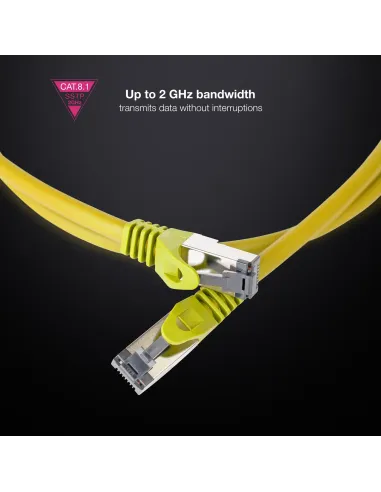 Nanocable Cable de Red Latiguillo Cat.8.1 2GHz LSZH SSTP AWG26, Amarillo, 25 cm