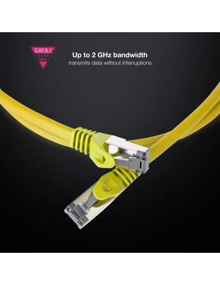 Nanocable Cable de Red Latiguillo Cat.8.1 2GHz LSZH SSTP AWG26, Amarillo, 25 cm
