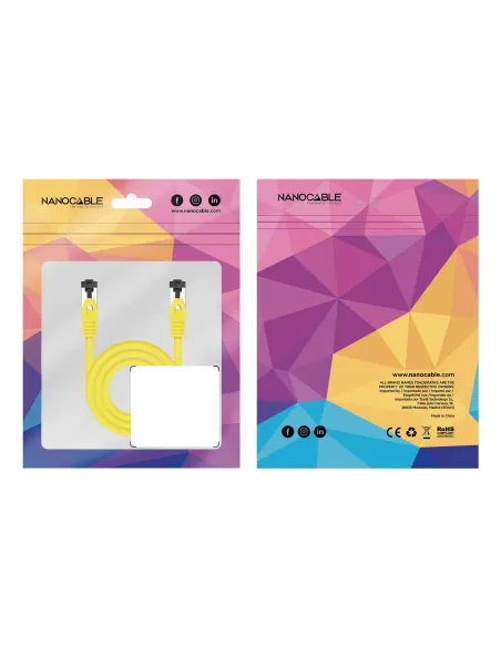 Nanocable Cable de Red Latiguillo Cat.8.1 2GHz LSZH SSTP AWG26, Amarillo, 25 cm