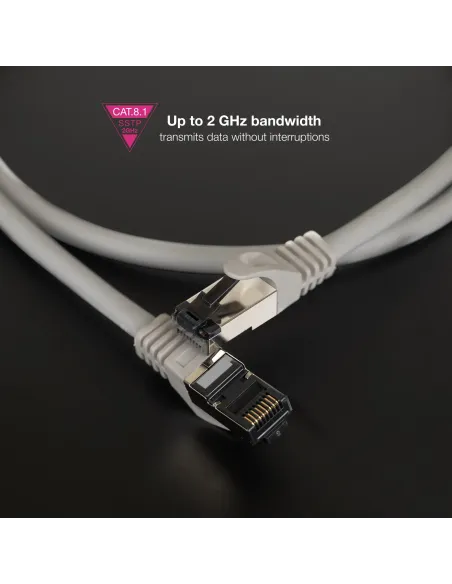 Nanocable Cable de Red Latiguillo Cat.8.1 2GHz LSZH SSTP AWG26, Gris, 30 cm