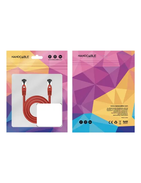 Nanocable Cable de Red Latiguillo Cat.8.1 2GHz LSZH SSTP AWG26, Rojo, 30 cm