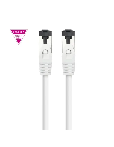 Nanocable Cable de Red Latiguillo Cat.8.1 2GHz LSZH SSTP AWG26, Blanco, 0.5 m