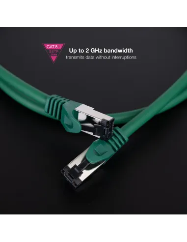 Nanocable Cable de Red Latiguillo Cat.8.1 2GHz LSZH SSTP AWG26, Verde, 1 m