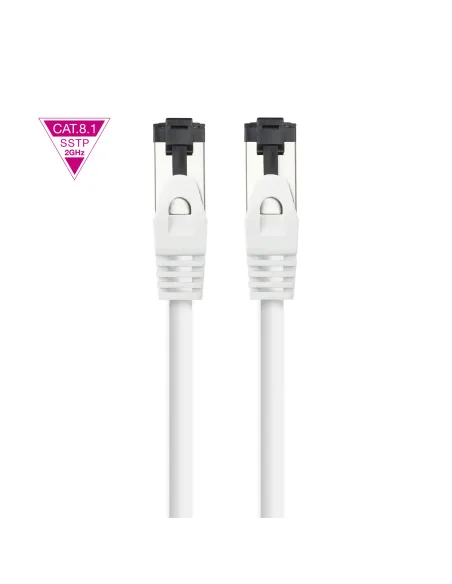 Nanocable Cable de Red Latiguillo Cat.8.1 2GHz LSZH SSTP AWG26, Blanco, 1 m