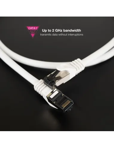 Nanocable Cable de Red Latiguillo Cat.8.1 2GHz LSZH SSTP AWG26, Blanco, 1 m