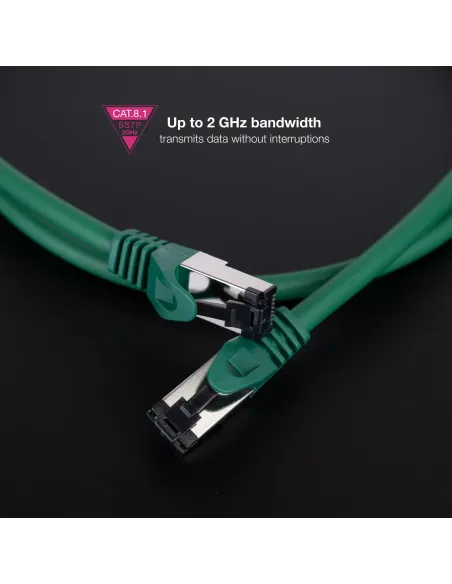Nanocable Cable de Red Latiguillo Cat.8.1 2GHz LSZH SSTP AWG26, Verde, 2 m