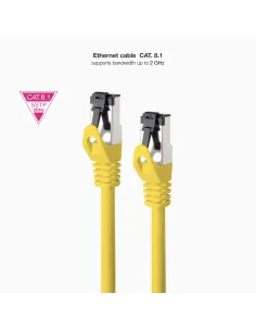 Nanocable Cable de Red Latiguillo Cat.8.1 2GHz LSZH SSTP AWG26, Amarillo, 2 m 2