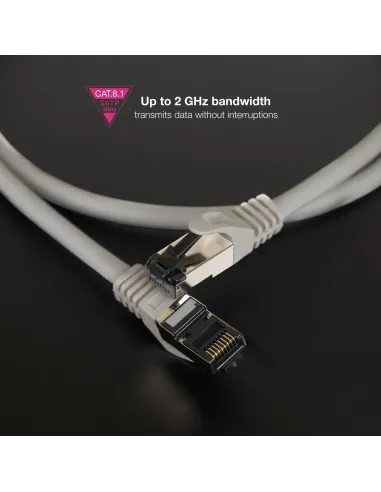 Nanocable Cable de Red Latiguillo Cat.8.1 2GHz LSZH SSTP AWG26, Gris, 3 m