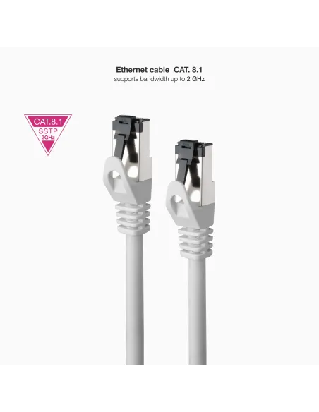 Nanocable Cable de Red Latiguillo Cat.8.1 2GHz LSZH SSTP AWG26, Gris, 5 m