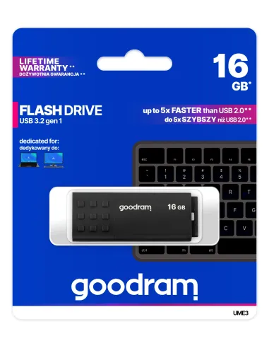 Goodram UME3 unidad flash USB 16 GB USB tipo A 3.2 Gen 1 (3.1 Gen 1) Negro