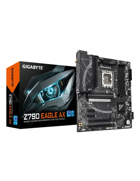 GIGABYTE Z790 EAGLE AX Placa base - Soporta CPUs Intel Core de 14ª generación, VRM digital de 12+1+1 fases, hasta 7600MHz DDR5