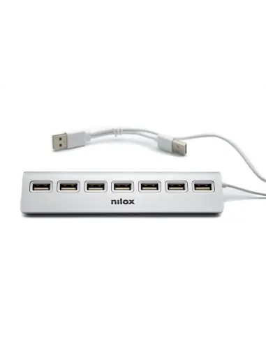 Nilox HUB sobremesa de aluminio con 7 puertos USB 2.0