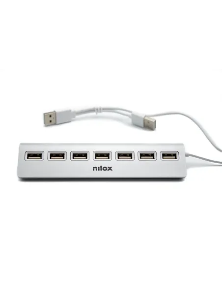 Nilox HUB sobremesa de aluminio con 7 puertos USB 2.0