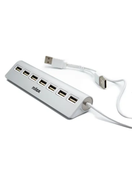 Nilox HUB sobremesa de aluminio con 7 puertos USB 2.0