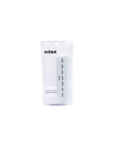 Nilox HUB sobremesa de aluminio con 7 puertos USB 2.0