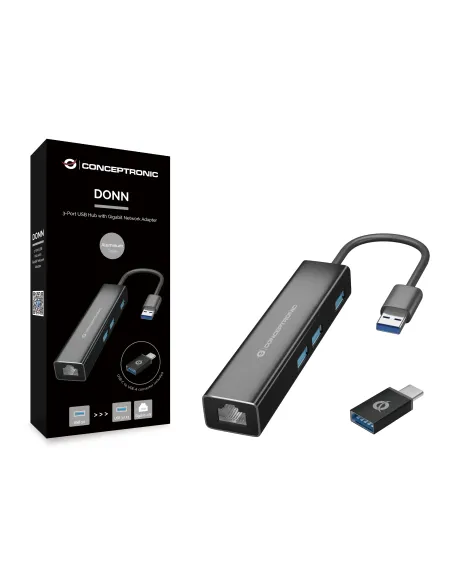 Conceptronic DONN07BA USB 3.2 Gen 1 (3.1 Gen 1) Type-A Negro