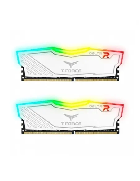 Memoria ram  ddr4 16gb 2x8gb 3600mhz teamgroup delta rgb - blanco - cl 18 - udimm