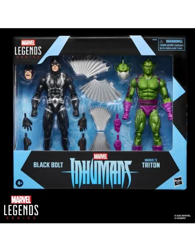 Pack 2 figuras hasbro marvel legends series black bolt & marvel's triton