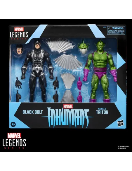 Pack 2 figuras hasbro marvel legends series black bolt & marvel's triton