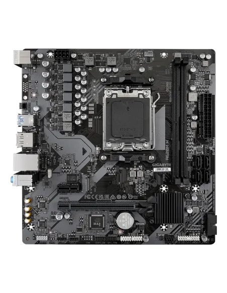 GIGABYTE A620M H Placa base - Soporta CPUs AMD Ryzen 8000, VRM digital de 5+2+2 fases, hasta 7200MHz DDR5 (OC), 1xPCIe 4.0 M.2,